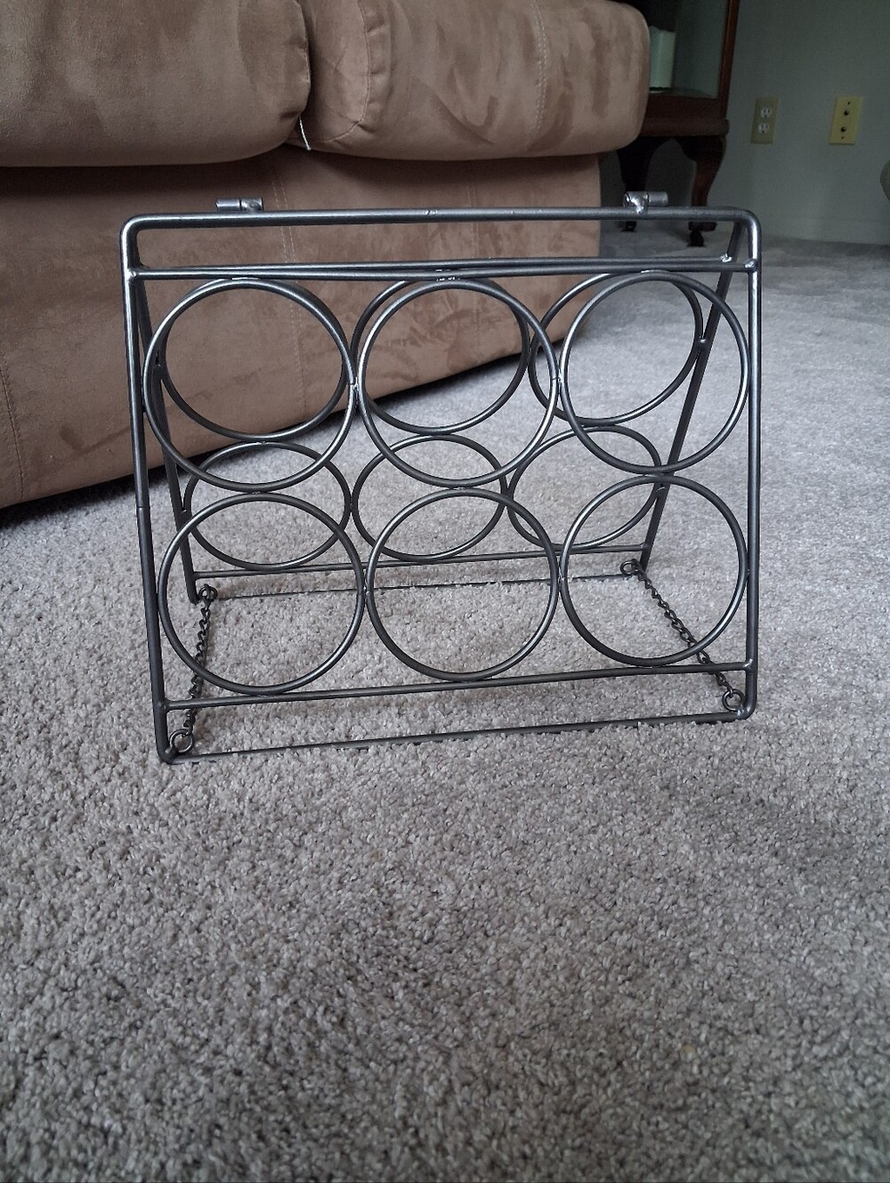 Metal Wine Rack for Six Bottles